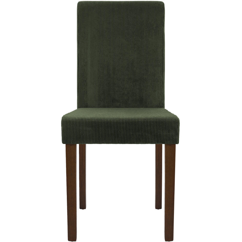Chaise de salle à manger Ina Cord vert foncé antique