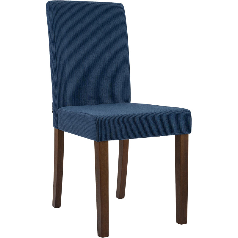 Chaise de salle à manger Ina Cord bleu foncé antique