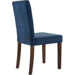 Chaise de salle à manger Ina Cord bleu foncé antique