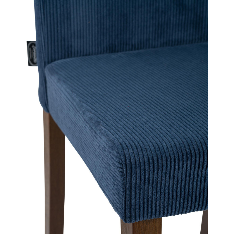 Chaise de salle à manger Ina Cord bleu foncé antique