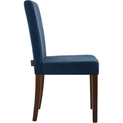 Chaise de salle à manger Ina Cord bleu foncé antique