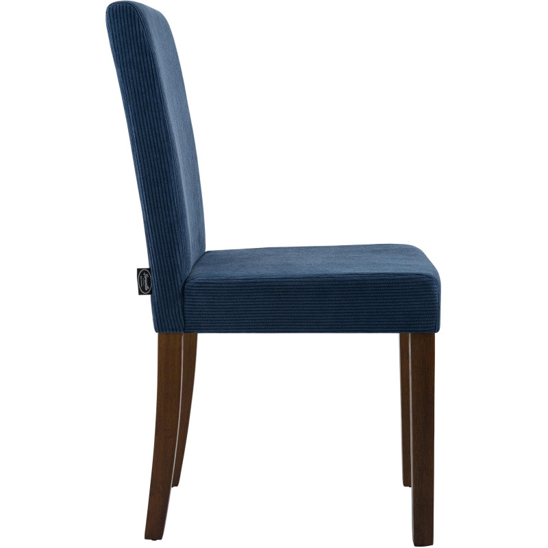 Chaise de salle à manger Ina Cord bleu foncé antique