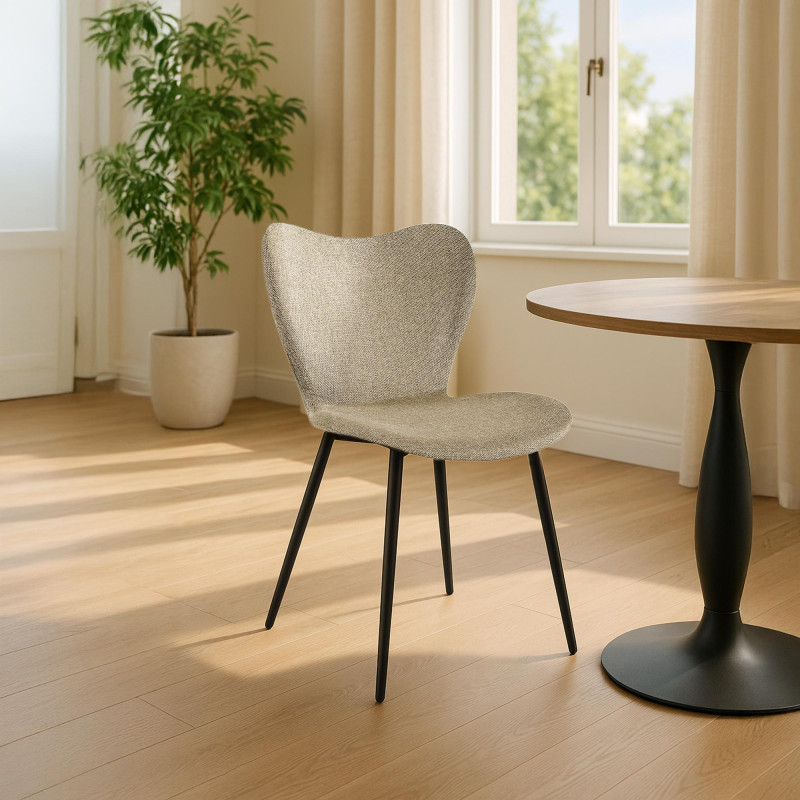 Chaise de salle à manger Maika en tissu taupe