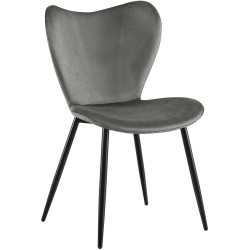 Chaise de salle à manger Maika velours anthracite
