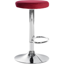 Tabouret de bar Ponte velours chromé