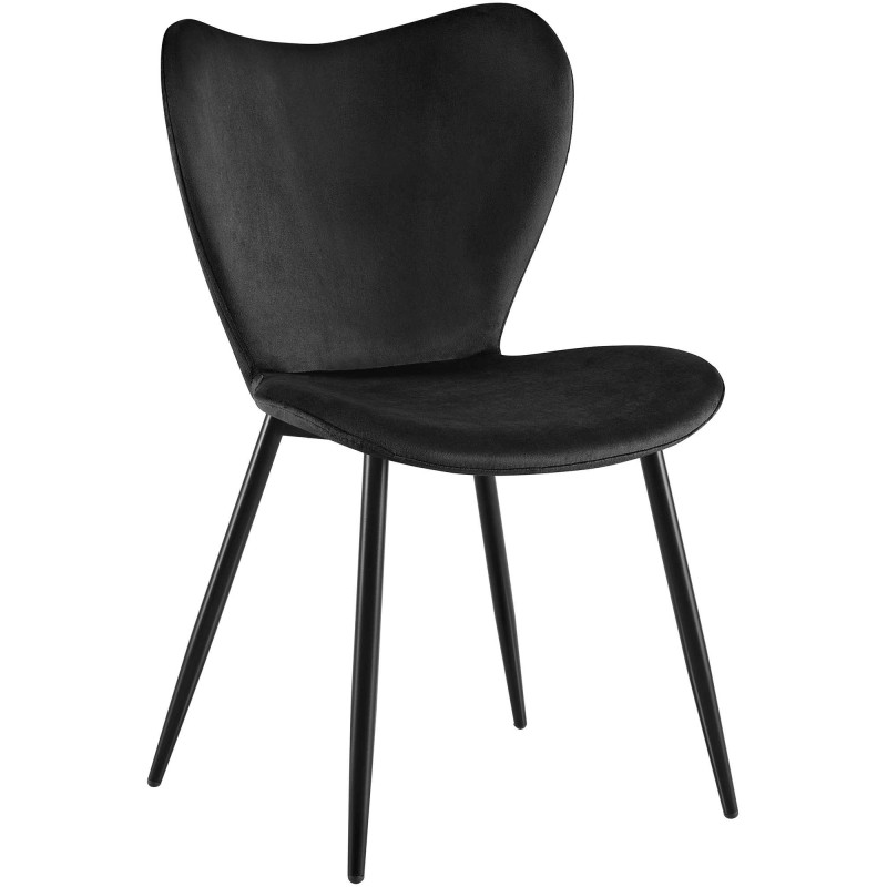 Chaise de salle à manger Maika en velours noir