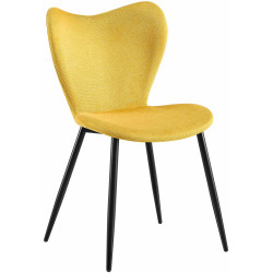 Chaise de salle à manger Maika en tissu jaune