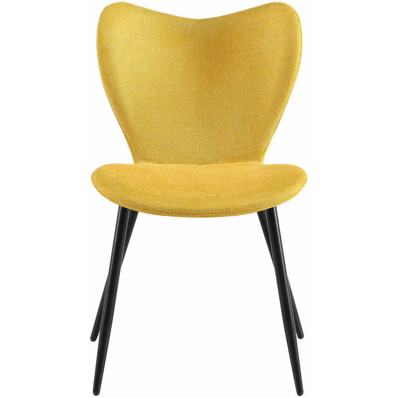 Chaise de salle à manger Maika en tissu jaune