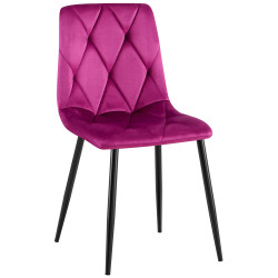 Chaise de salle à manger Clairton en velours violet