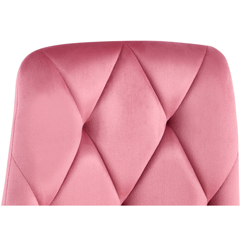 Chaise de salle à manger Clairton en velours rose