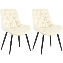 Ensemble de 2 chaises de salle à manger Rossford crème