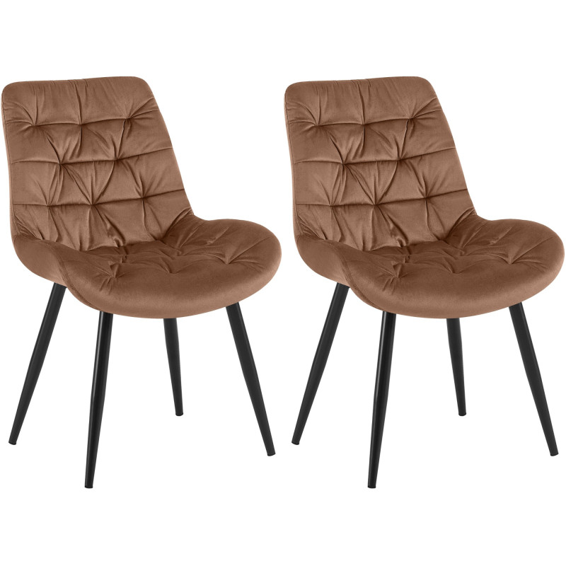 Ensemble de 2 chaises de salle à manger Rossford marron