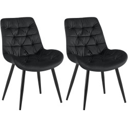 Ensemble de 2 chaises de salle à manger Rossford en noir