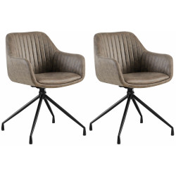 Lot de 2 chaises de salle à manger Welby Vintage grises