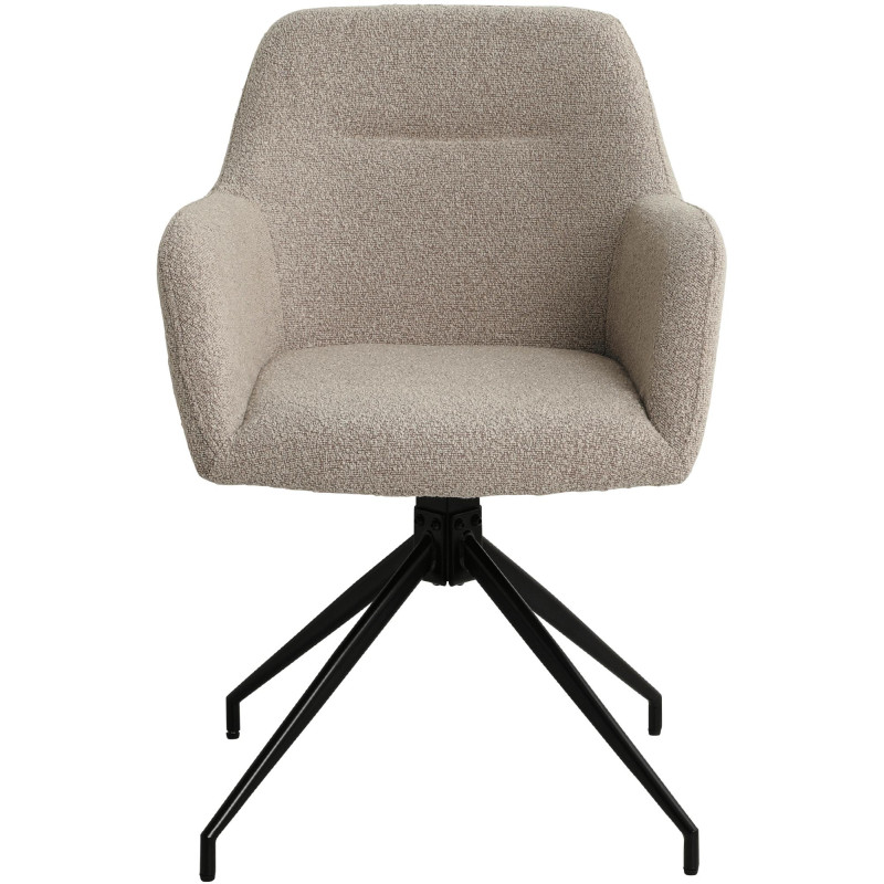 Chaise de salle à manger Merlinda tissu Teddy taupe