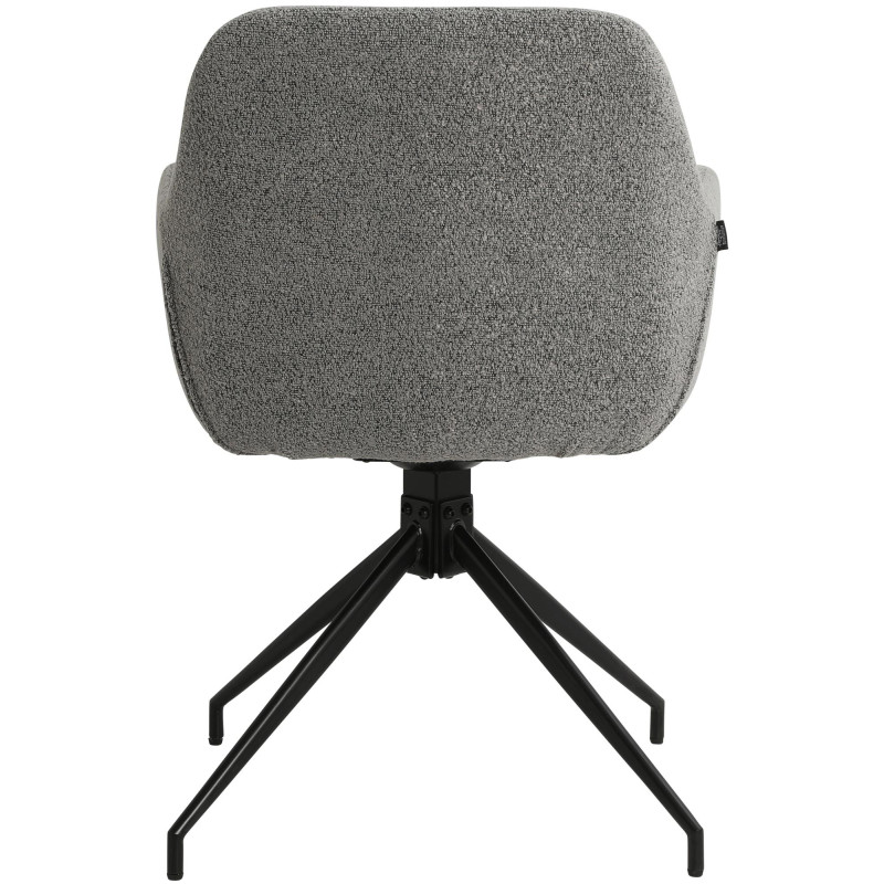 Chaise de salle à manger Merlinda en tissu Teddy gris