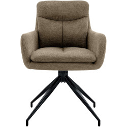 Lot de 2 chaises de salle à manger Somers en tissu marron