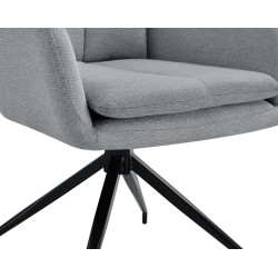 Lot de 2 chaises de salle à manger Somers en tissu gris clair