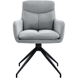 Lot de 2 chaises de salle à manger Somers en tissu gris clair