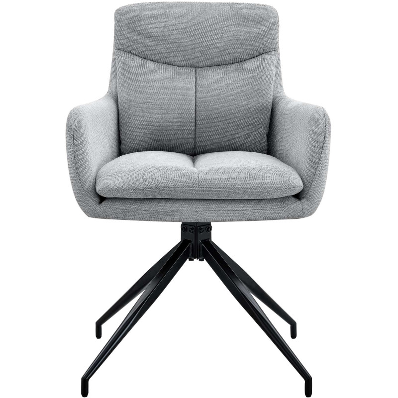 Lot de 2 chaises de salle à manger Somers en tissu gris clair