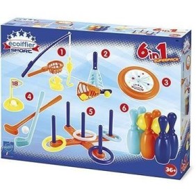 Coffret sport 6 en 1 ECOIFFIER - Jeux de sport pour enfant des 18 mois - Origine France Garantie