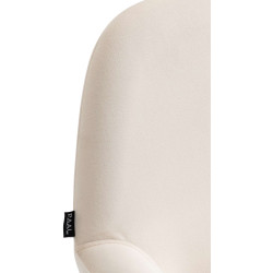 Taburete de cocina Braga en terciopelo Crema,Cromado