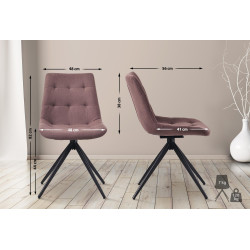 Lot de 2 chaises de salle à manger en tissu Merna marron