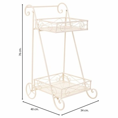 Sous-pot Alexandra House Living Blanc Métal Fer 23 x 65 x 28 cm