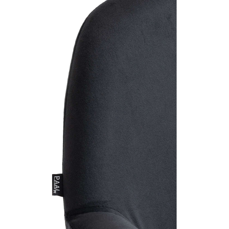 Sgabello Braga in velluto nero,cromo