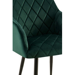 Lot de 2 chaises de salle à manger Monett velours B vert