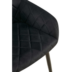 Lot de 2 chaises de salle à manger Monett velours B noir
