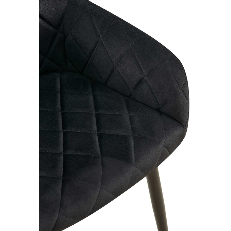 Lot de 2 chaises de salle à manger Monett velours B noir