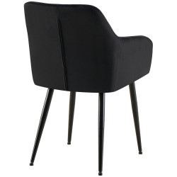 Lot de 2 chaises de salle à manger Monett velours B noir
