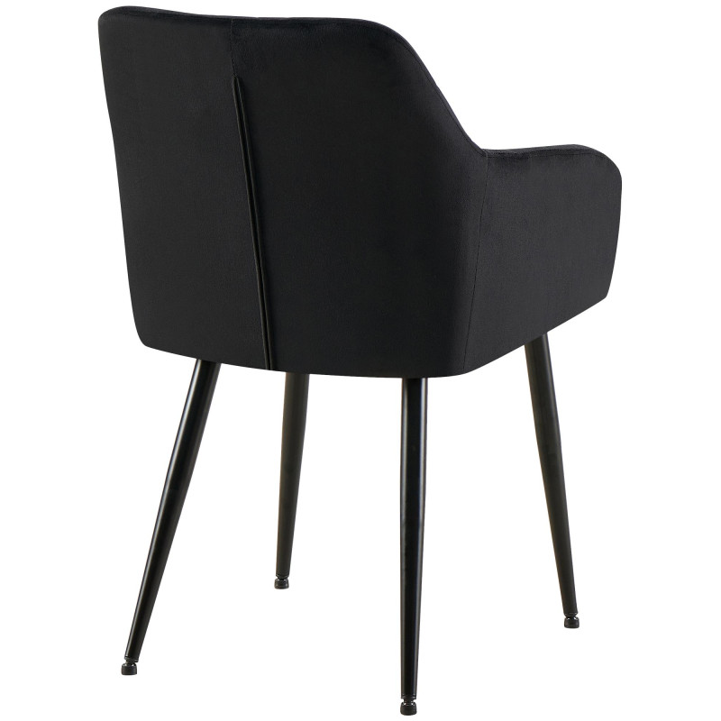 Lot de 2 chaises de salle à manger Monett velours B noir