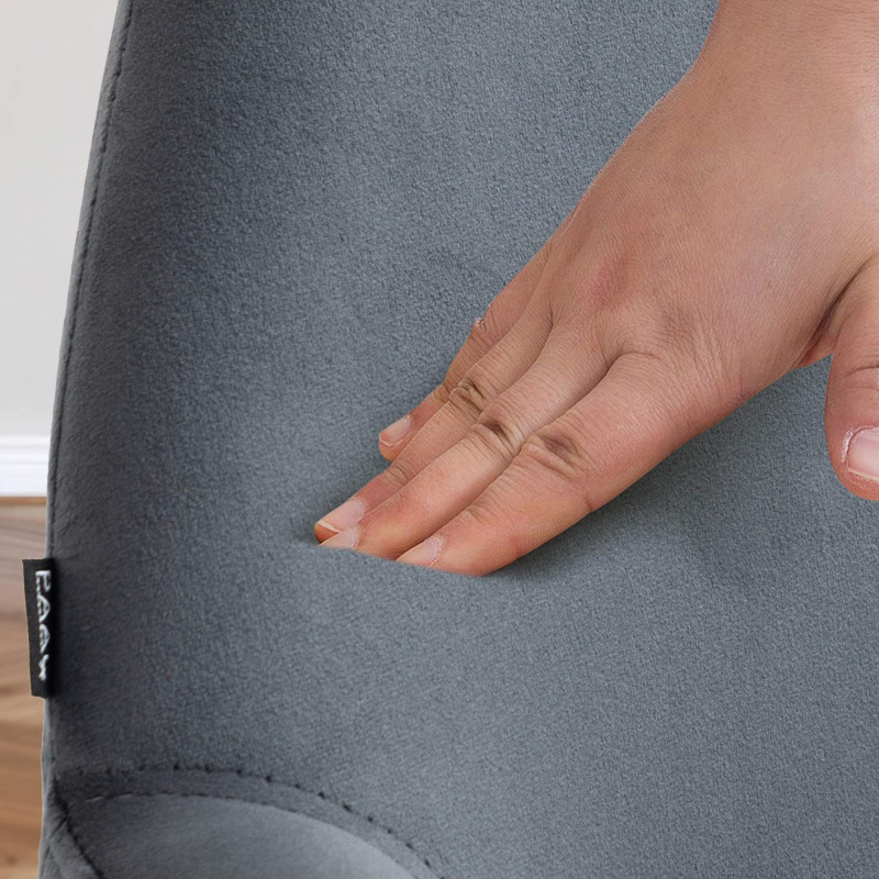 Sgabello Braga in velluto grigio scuro,nero