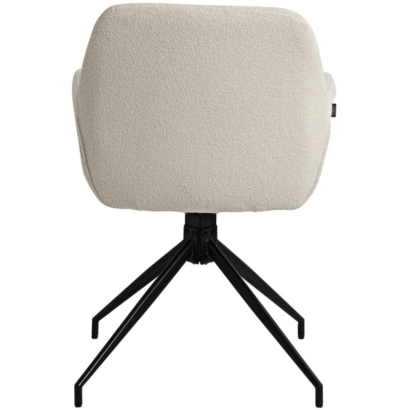 Chaise de salle à manger Merlinda en tissu Teddy crème