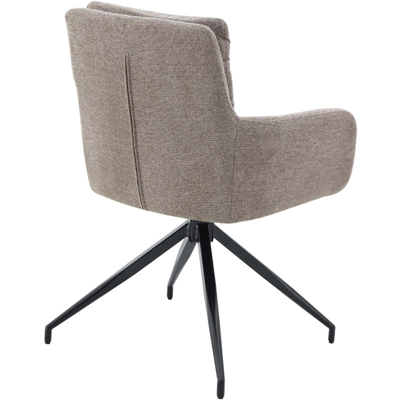 Lot de 2 chaises de salle à manger Somers en tissu taupe