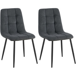 Lot de 2 chaises de salle à manger Tilde Cord noir