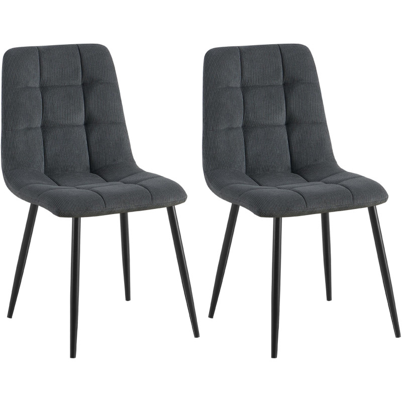 Lot de 2 chaises de salle à manger Tilde Cord noir