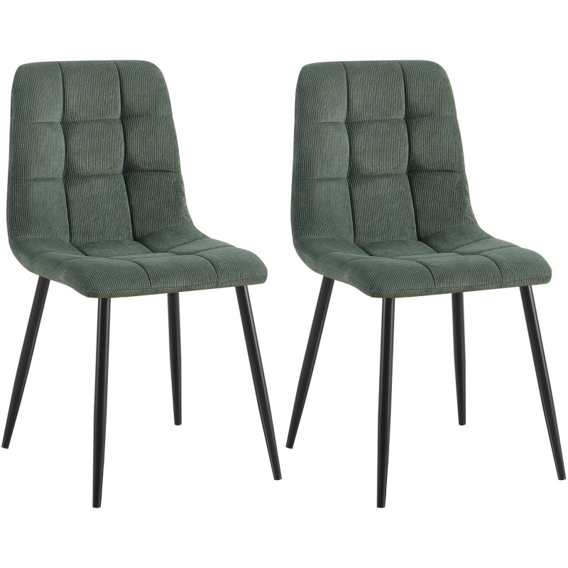 Lot de 2 chaises de salle à manger Tilde Cord vert