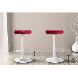 Tabouret de bar Ponte velours blanc