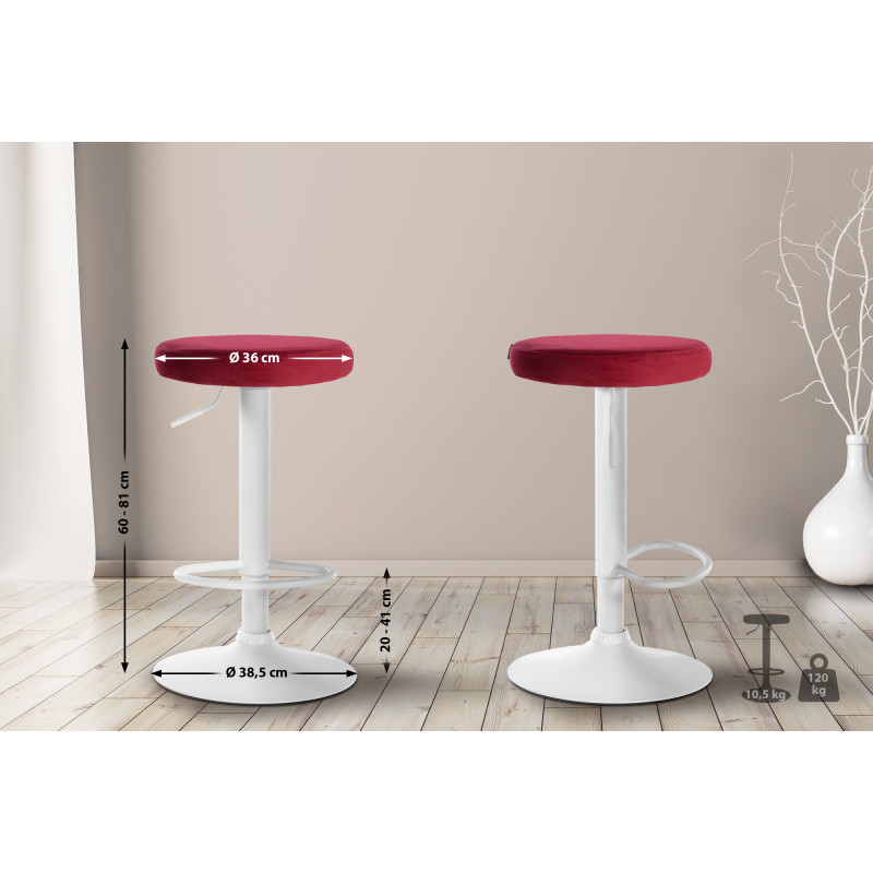 Tabouret de bar Ponte velours blanc