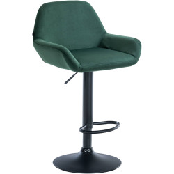 Taburete de cocina Braga en terciopelo Verde oscuro,Negro