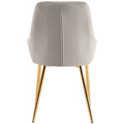 Lot de 2 chaises de salle à manger Elmira en velours gris doré