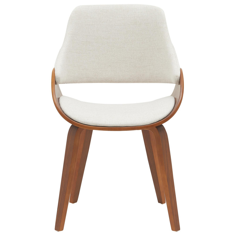 Lot de 2 chaises de salle à manger Vangale en noyer/crème