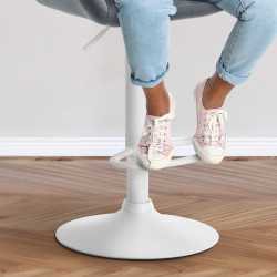 Sgabello Braga in velluto grigio scuro,bianco