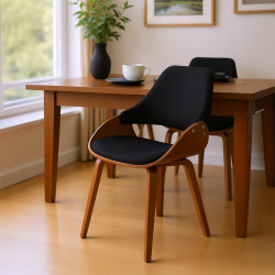 Lot de 2 chaises de salle à manger Vangale, noyer/noir