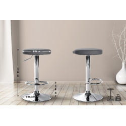Tabouret de bar Ponte simili cuir chromé