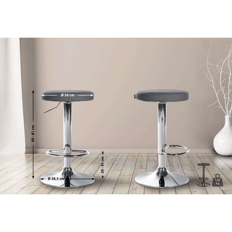 Tabouret de bar Ponte simili cuir chromé