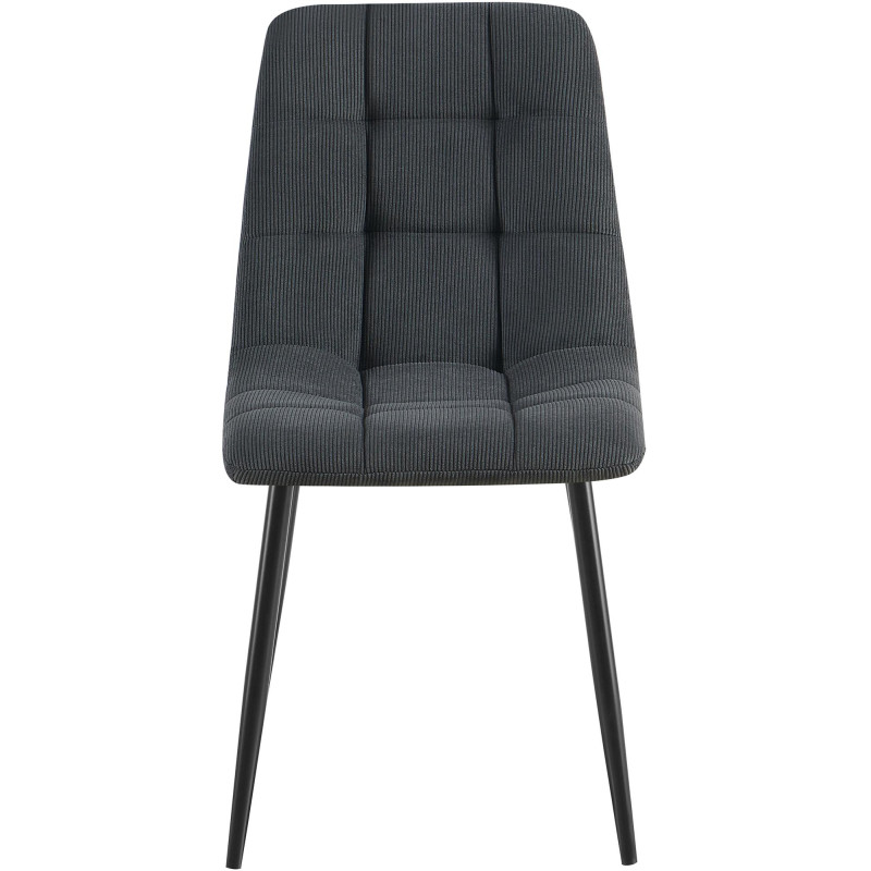 Lot de 2 chaises de salle à manger Antibes Cord noir